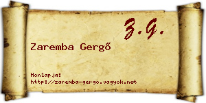 Zaremba Gergő névjegykártya